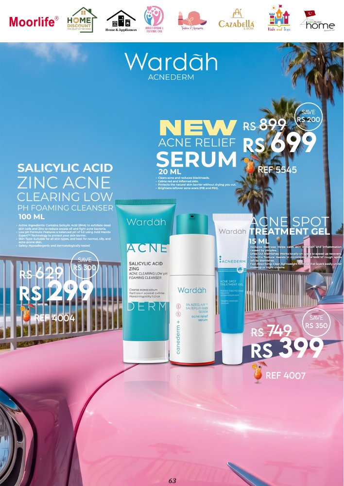 Wardah Acnederm skincare on October page 63.